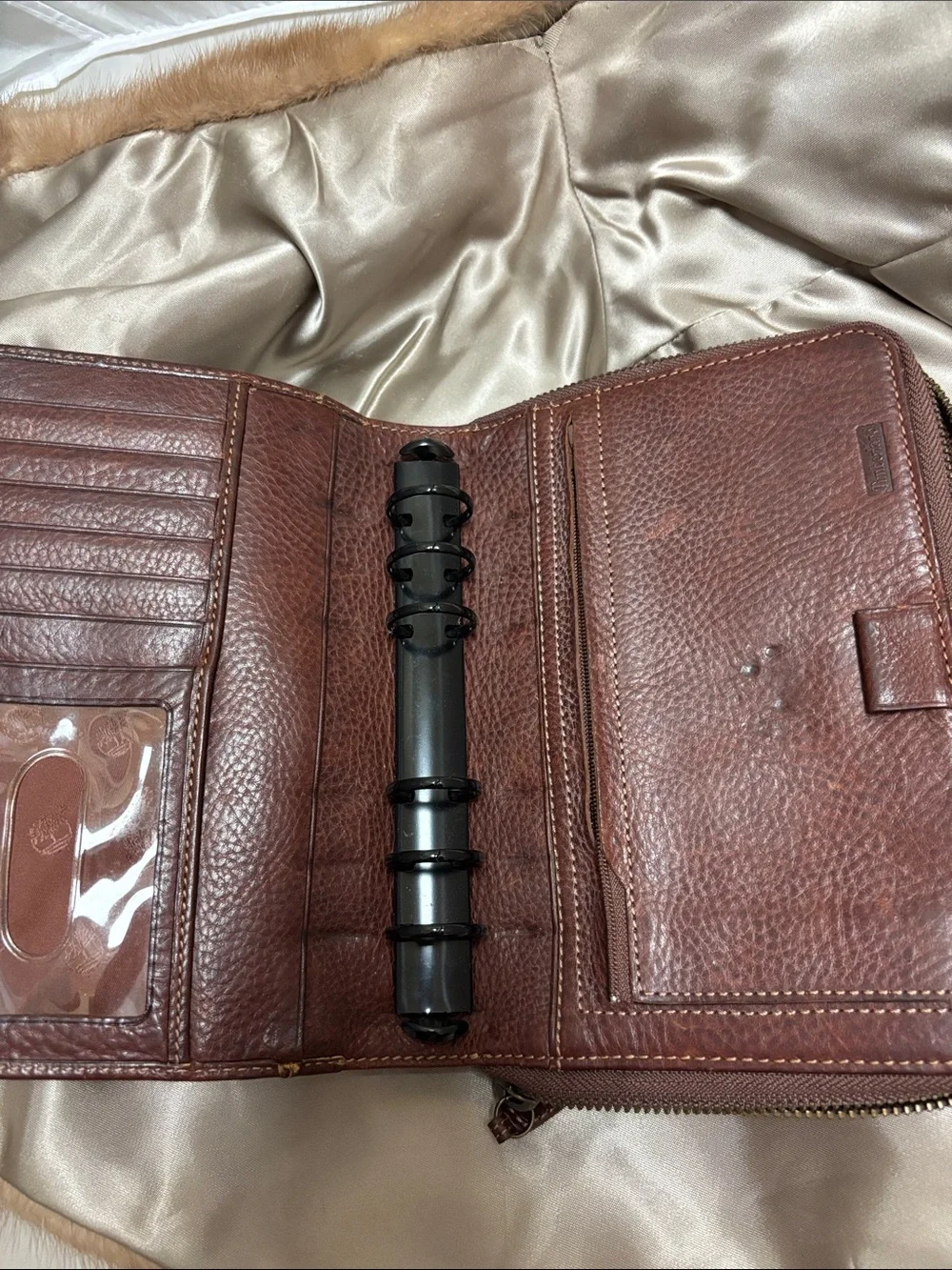 Timberland Binder Agenda Leather Planner Brown  Notebook Organizer Zip/Snap